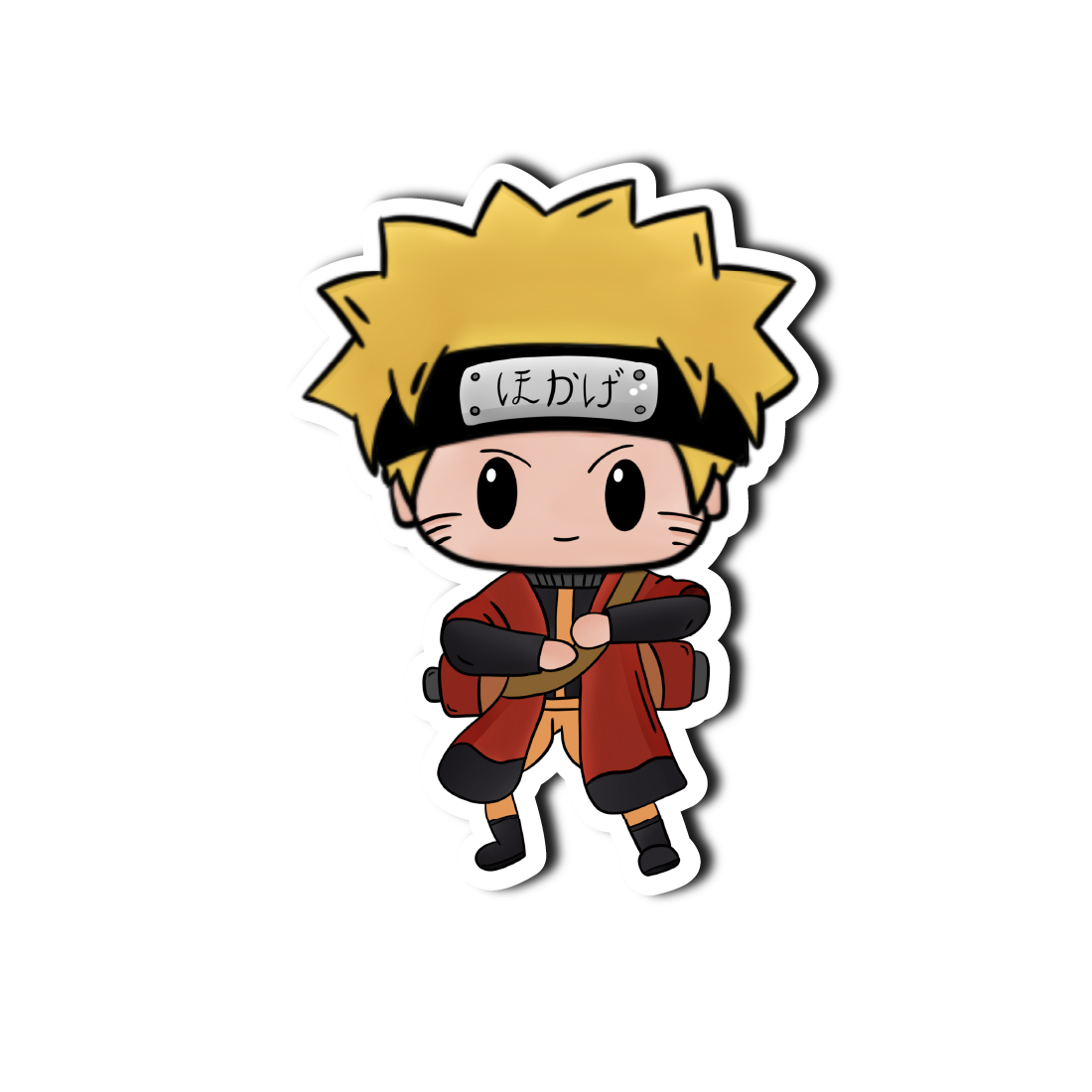 Sticker Anime cu Naruto din seria cu acelasi nume desenat in stilul chibi.