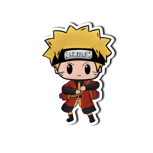 Sticker Anime cu Naruto din seria cu acelasi nume desenat in stilul chibi.