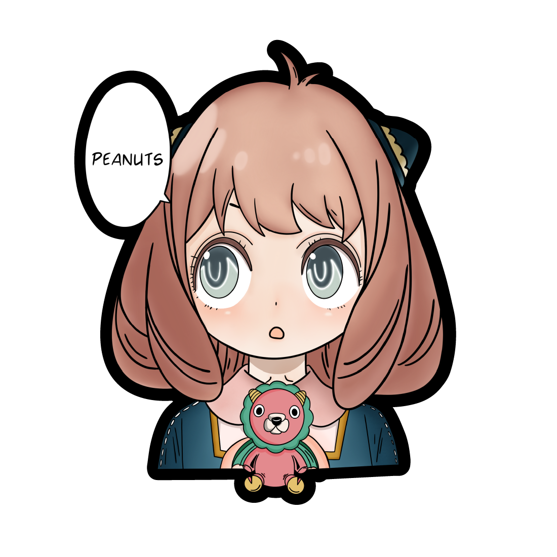 Sticker cu Anya din SpyxFamily. Anime.