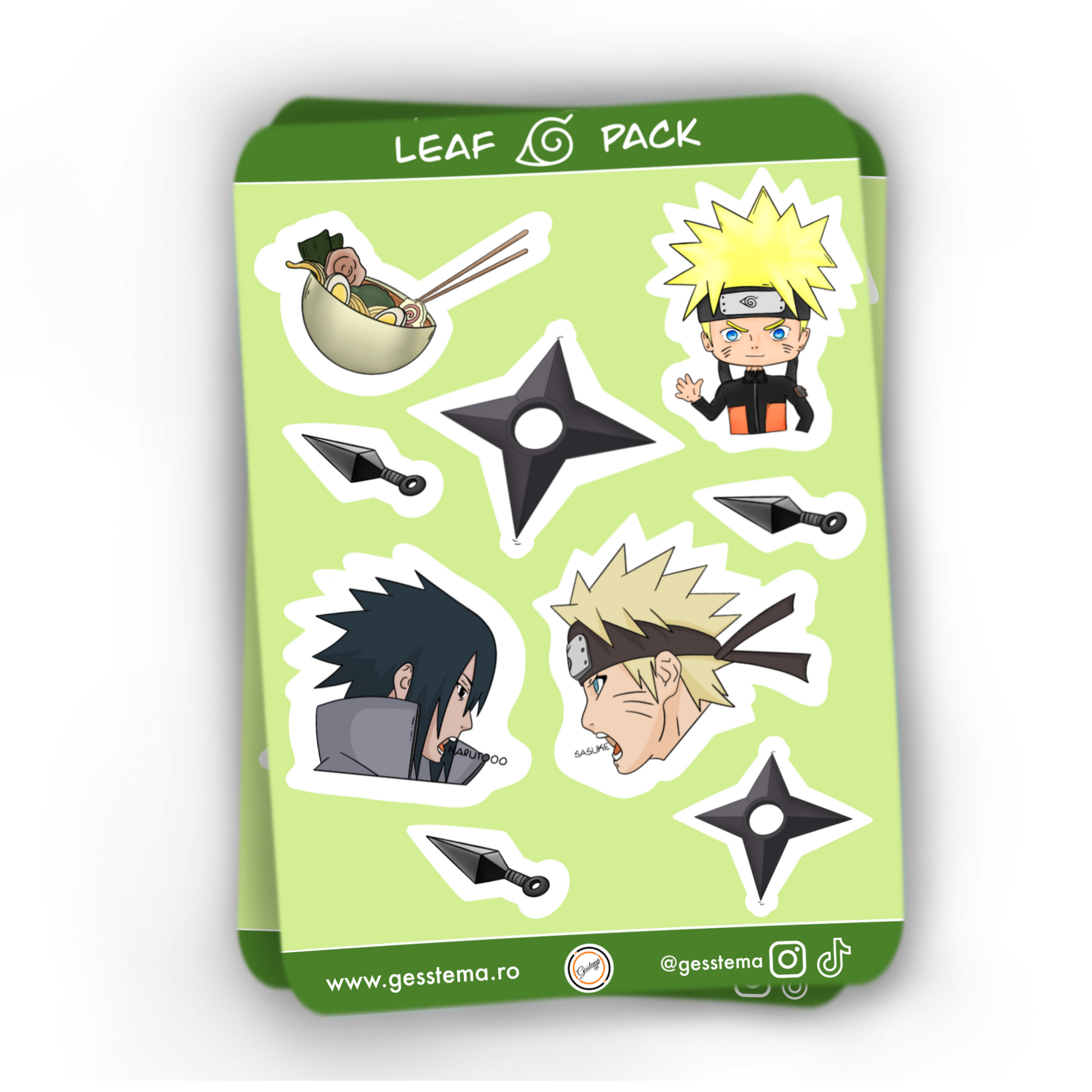 LEAF PACK | ANIME si NINJA PACK | 9 STICKERE JAPANESE STYLE