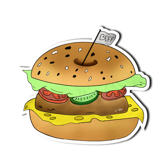 Sticker Decorativ Hamburger | Sticker Printat | Sticker Colorat | Sticker Fast-Food