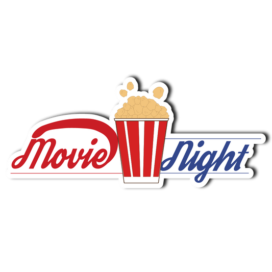 Sticker Decorativ Movie Night | Sticker Printat | Sticker Colorat | Sticker Text