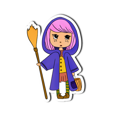 Sticker Decorativ Anime | Sticker Chibi | Sticker Printat | Sticker Vrăjitoare | Sticker Style 1